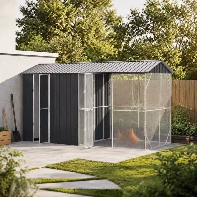 Bird Cage Anthracite 430 X 208 X 247 Cm Galvanized Steel