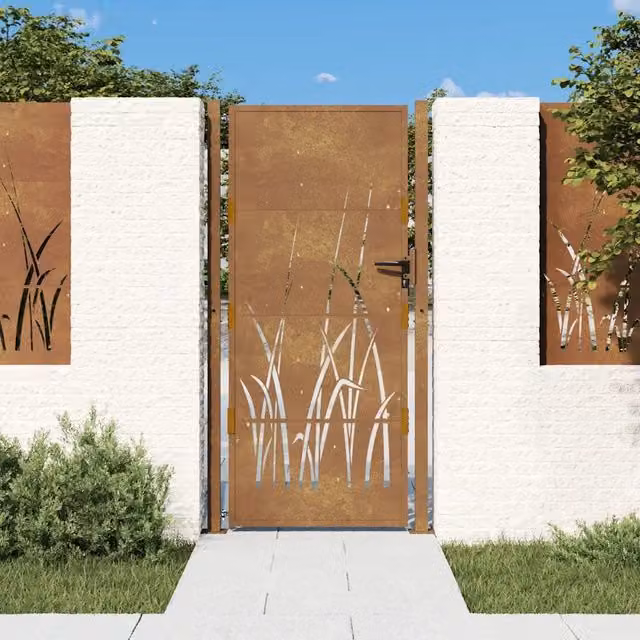 Cancello da giardino 100x175 cm con design erba 153176