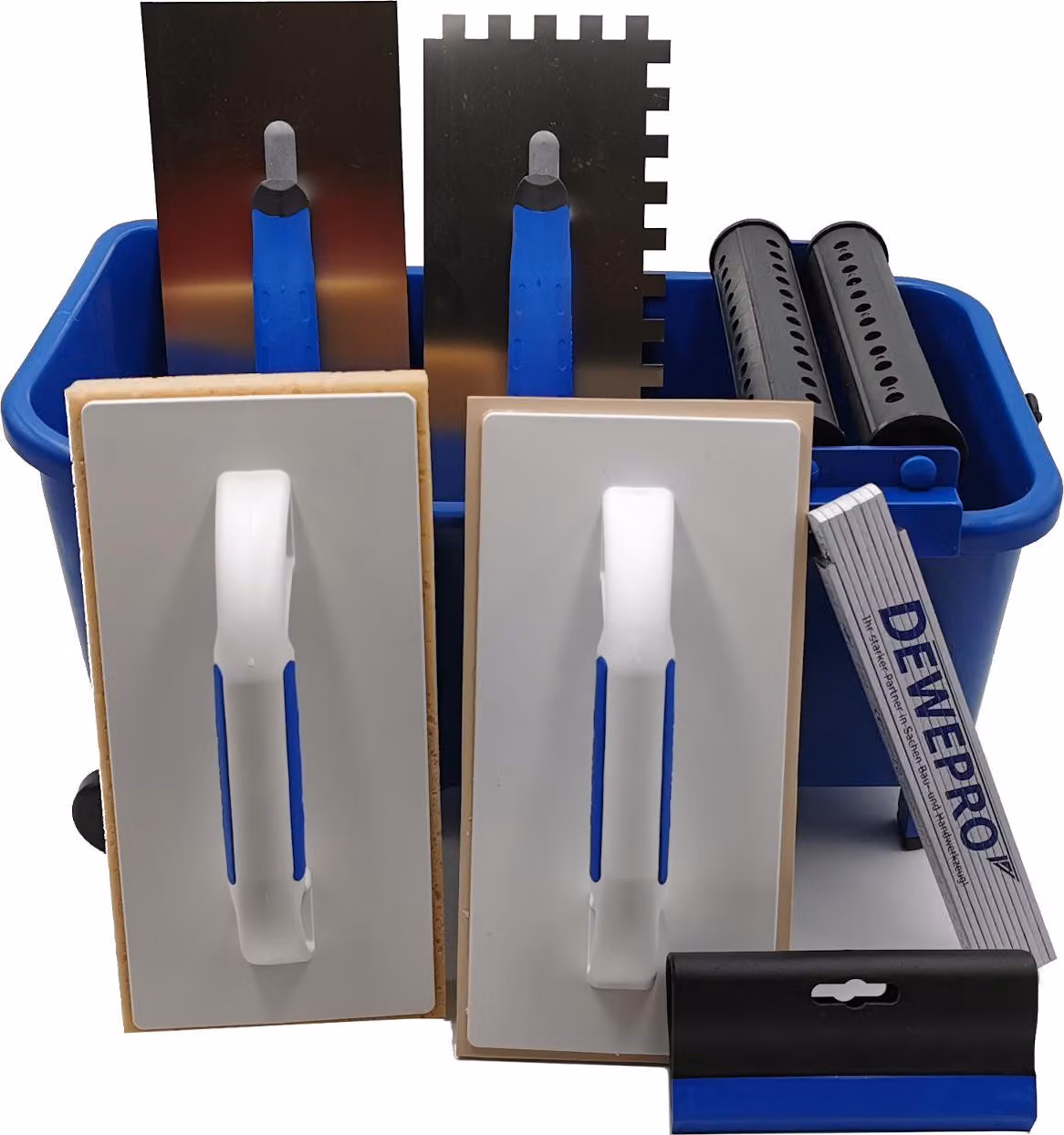 DEWEPRO set professionale per il lavaggio dei piastrellisti 10 pezzi 16l box attrezzi accessori