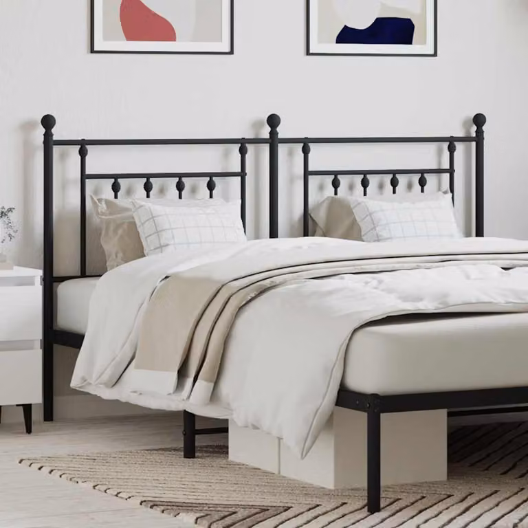 Testiera di ricambio vidaXL in metallo nero laccato per letto 160x200 cm
