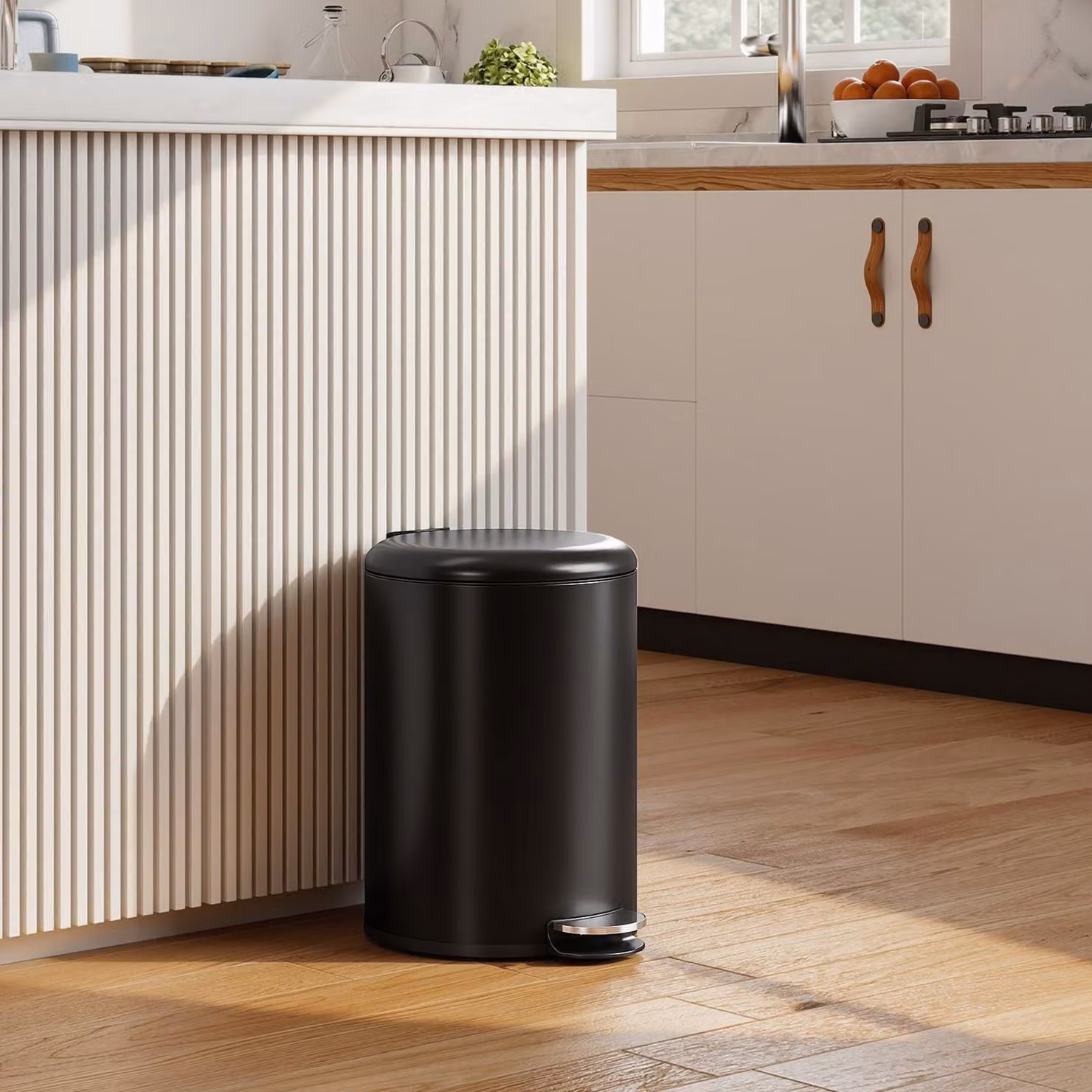 Cestino da cucina HOMCOM in metallo nero da 20 L con coperchio soft-close, pedale e secchio estraibile, resistente alle impronte – 2
