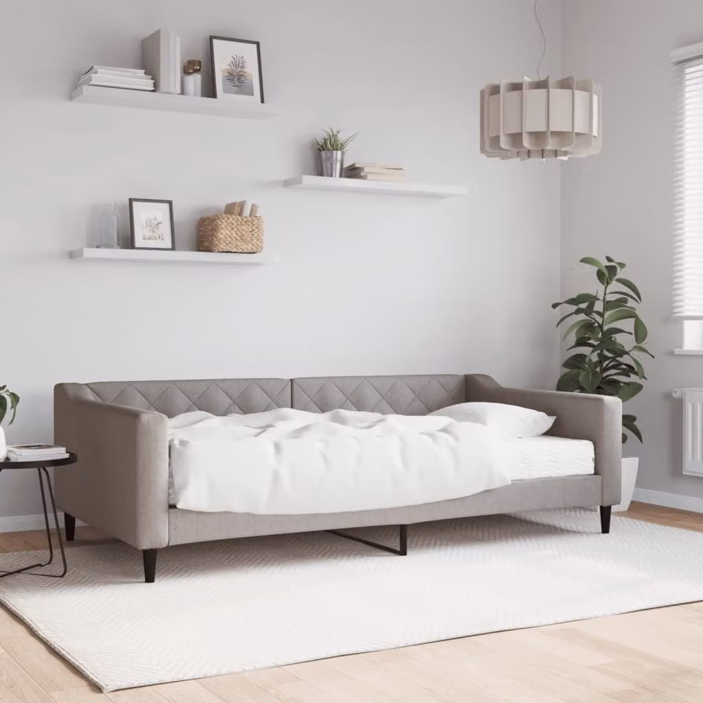 Maison Exclusive - Divano letto con materasso color taupe 100x200 cm in tessuto