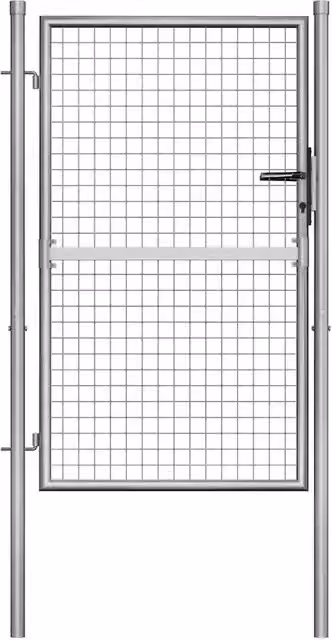 Cancello da Giardino in Acciaio Zincato 105x125 cm Argento