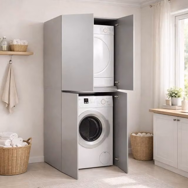 Armadio Multiuso Flagler Grigio con un Ripiano Made in Italy L/P/H: 70 x 69 x 195 cm