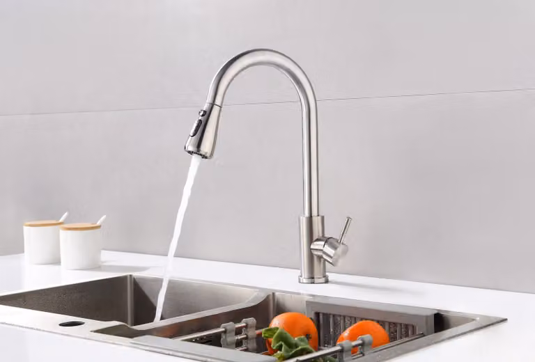 Rubinetto da cucina - Argento - Durevole, risparmio idrico: 20%, altezza: 39cm