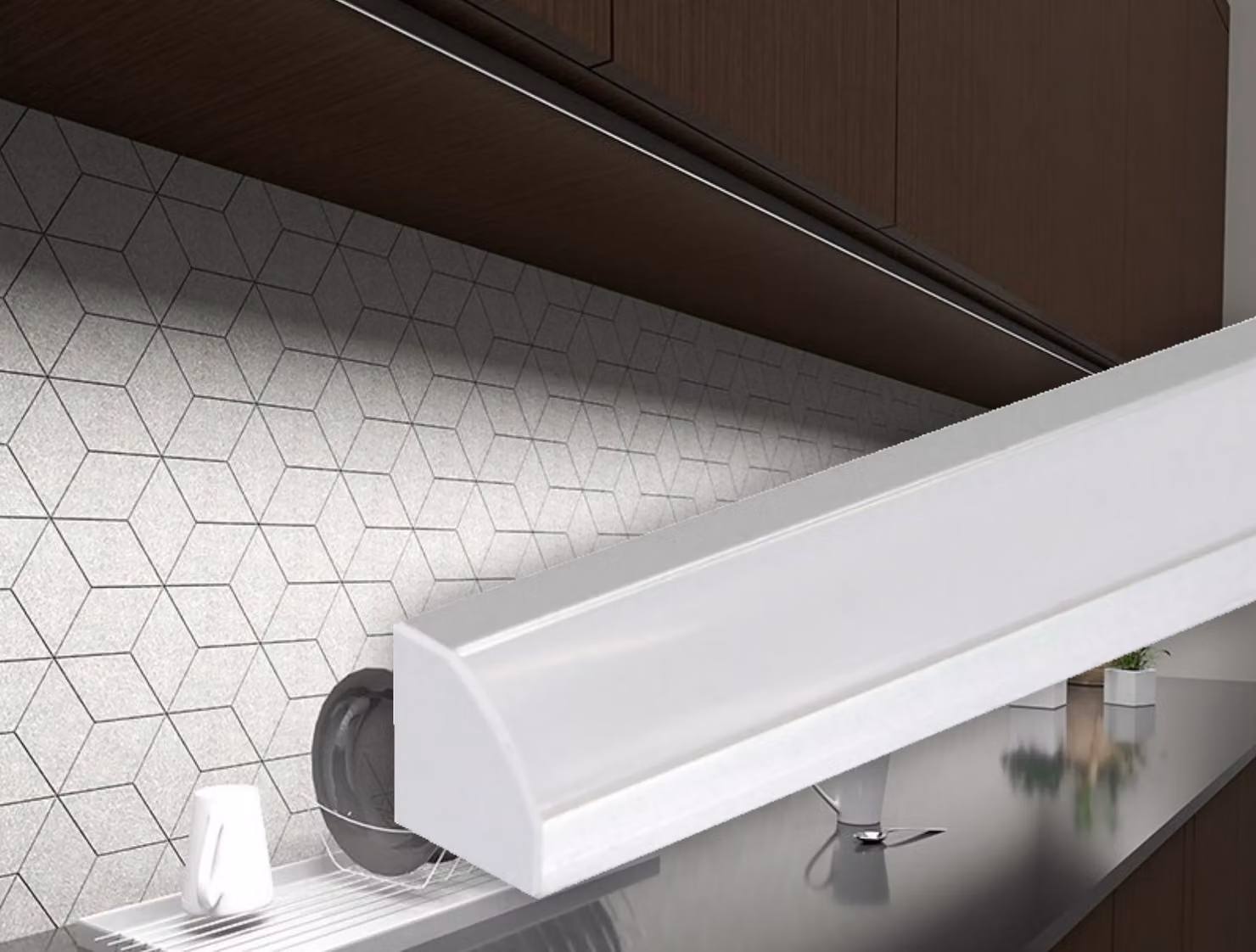 Struttura in profili di alluminio 1m 14x16 - bianco (set di 5 pezzi)