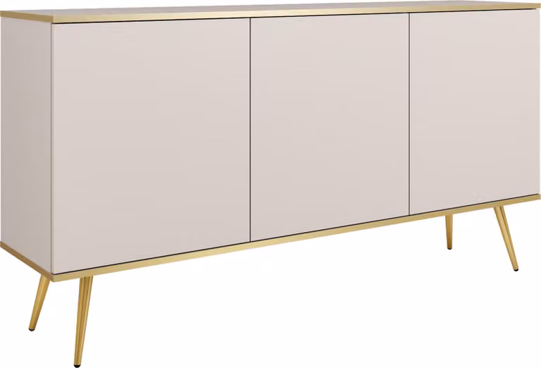 Masseno cassettiera VENEZIA 160 cm credenza e 3 ante per soggiorno camera da letto moderna 160x39x85 cm Beige / Beige