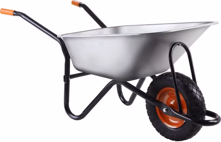 Carriola robusta in acciaio 90 litri da giardino, cantiereFUXTEC FX-WB6404G
