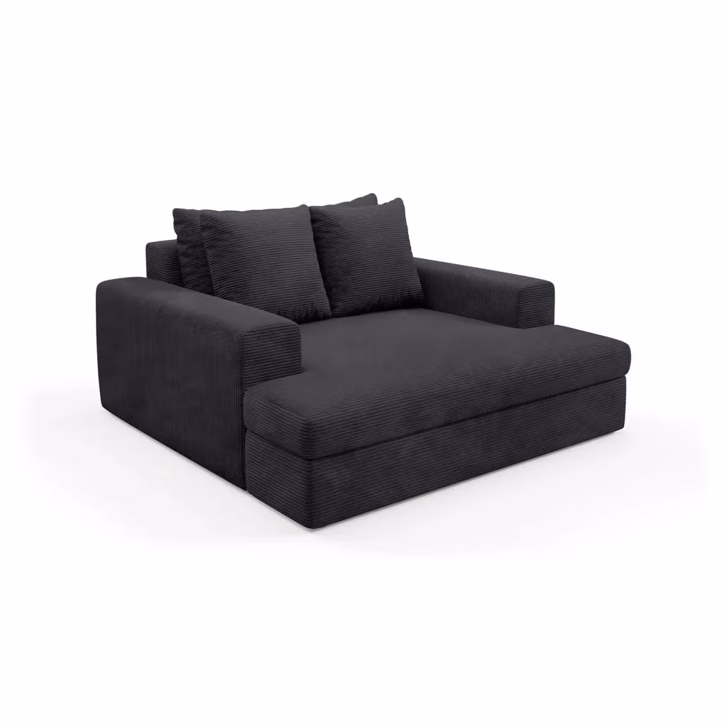 Comazzo Divano 2 Posti Moderno con Cuscini Sfoderabili e Struttura in Legno Nero L: 162 cm, P: 167 cm, H: 86 cm – 2
