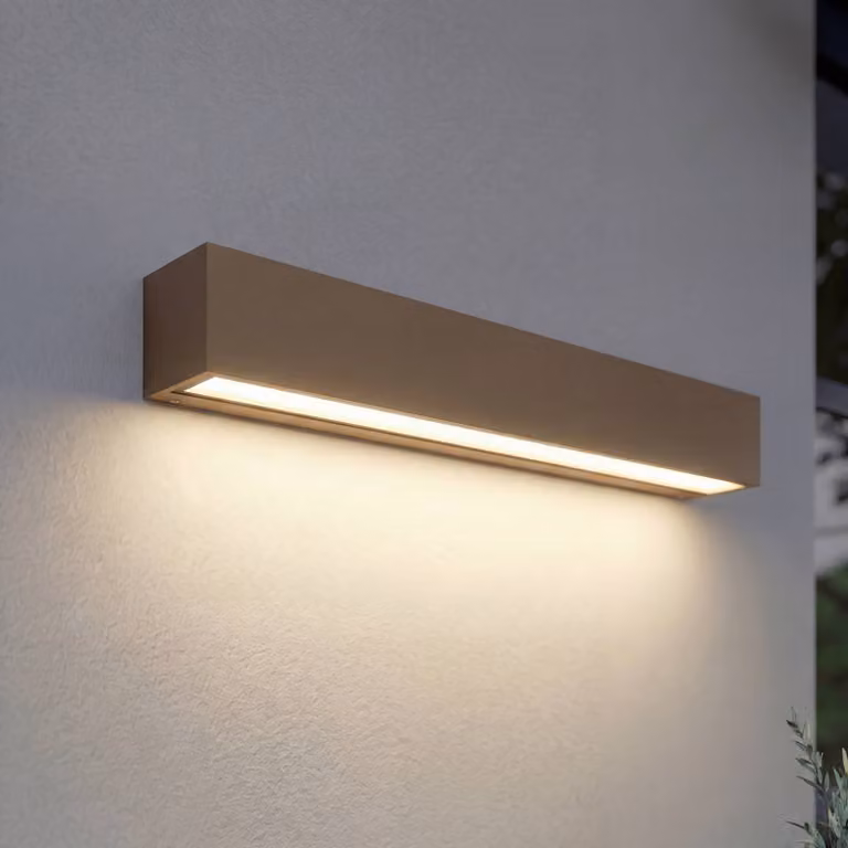 Applique da esterni a LED Lengo Lucande, Marrone / Ruggine, Alluminio, Moderno, Applique LED da esterni