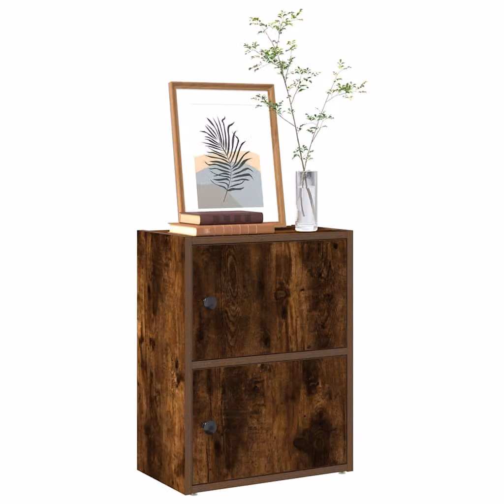 Libreria moderna vidaXL in legno multistrato color rovere fumo, L 40 cm x P 24 cm x H 52 cm