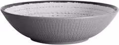 Ciotola insalatiera Brunner in melamina per adulti, design geometrico, Bianco e Grigio, Diametro: 23,5 cm