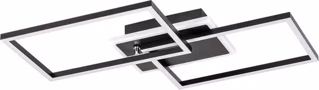 Plafoniera LED Rabalux Athelstan nero, design moderno rettangolare con luce bianca calda