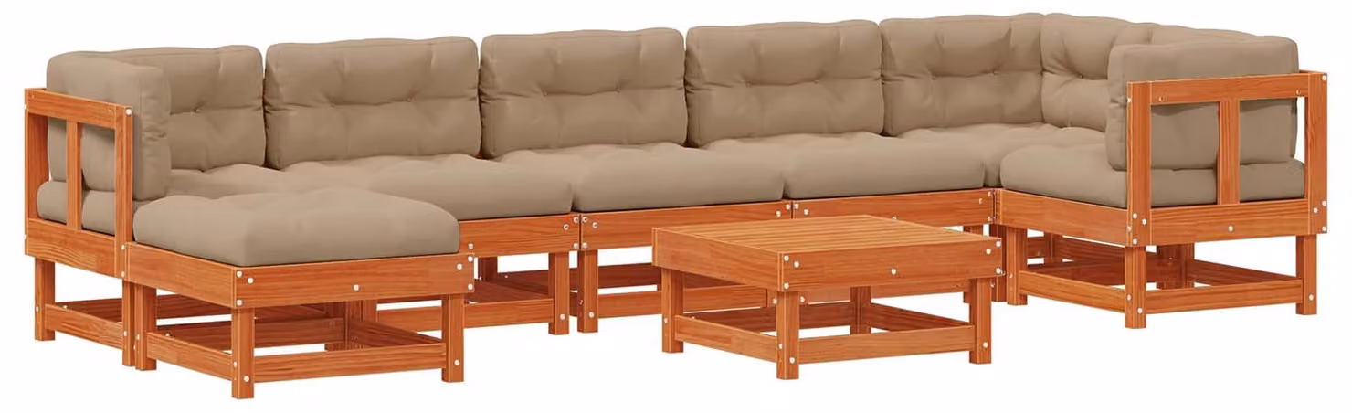 Set Lounge da Giardino 8 pcs Marrone Cerato