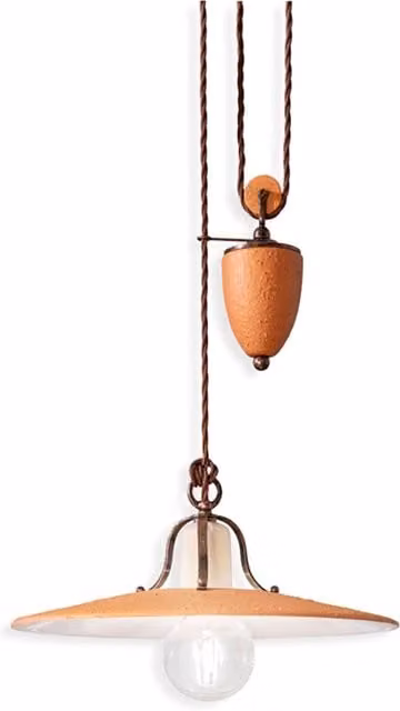 Lampadario Classico Bologna Metallo E Ceramica Nero Sfumato Rame 1 Luce E27