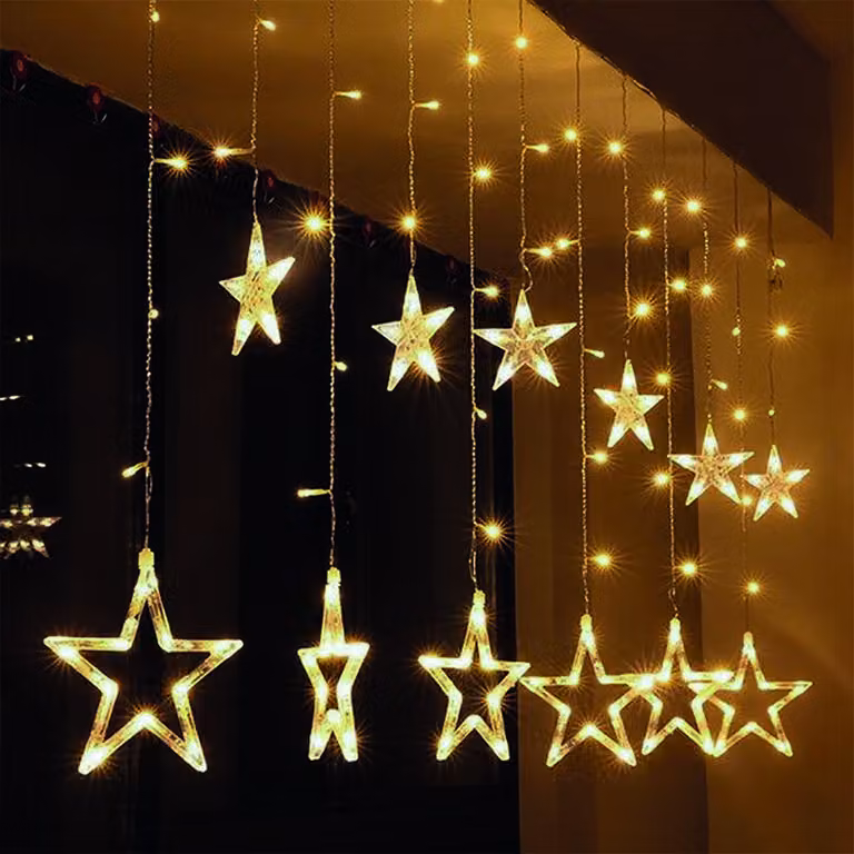 Stella di Natale Solight LED 1,8 m, per interni, 3x AA, timer, bianco caldo 1V227