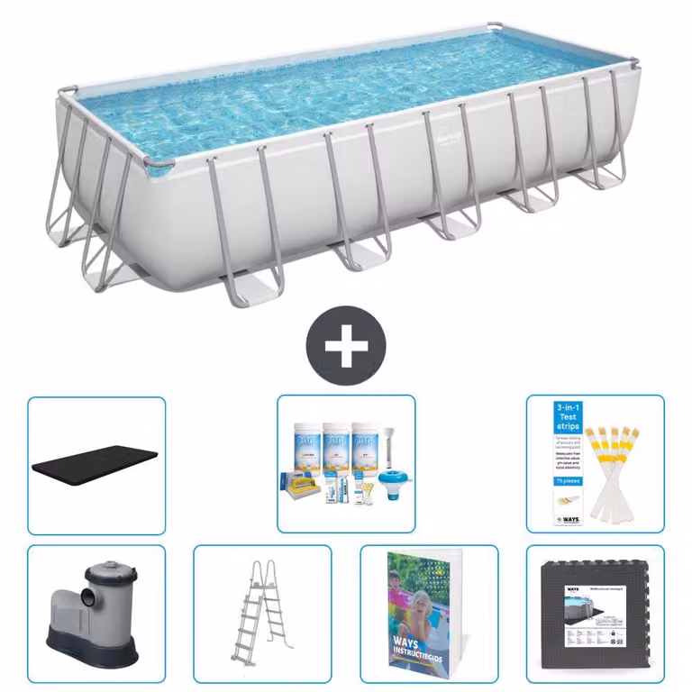 Bestway Power Steel, piscina rettangolare - 640x274x132 cm - 6 pezzi, modello S581