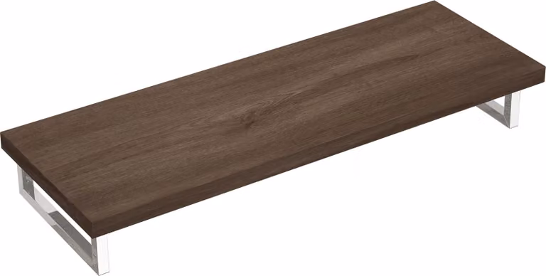doporro Mensola Sospesa Porta Lavabo 45x140 cm in Legno Marrone, Consolle da Parete per Lavabo da Appoggio, Mobile da Bagno con Staffe Platte01