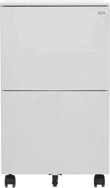 Schedario Mobile in Metallo Grigio con Ruote e Serratura vidaXL L/P/H: 39 x 25 x 67 cm