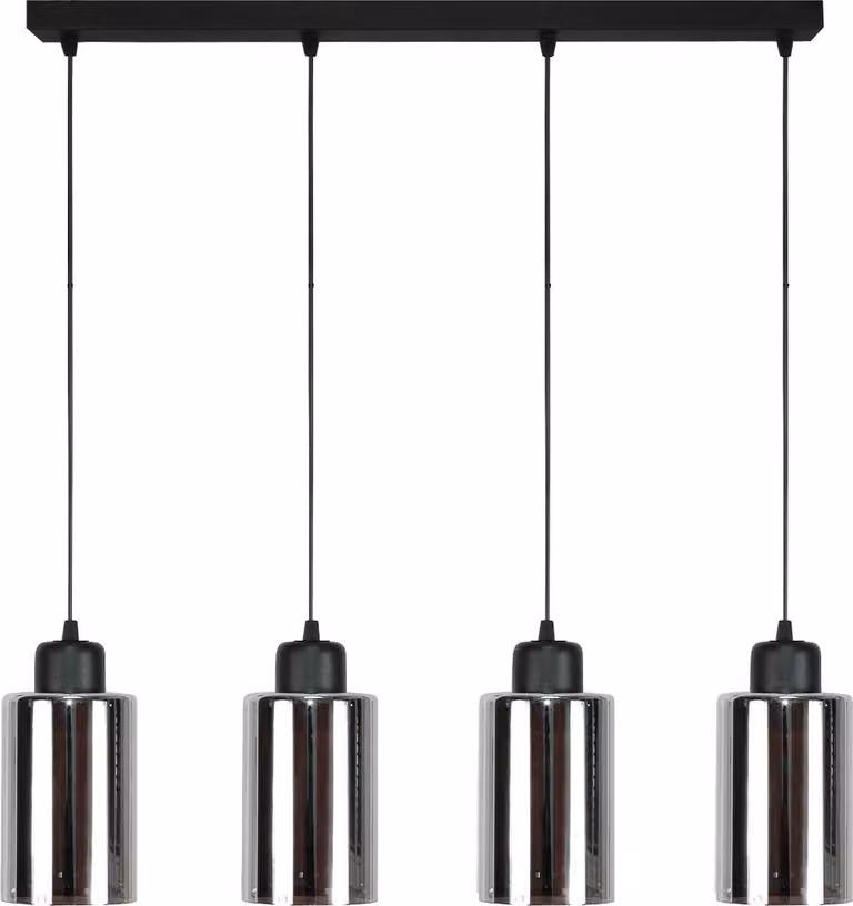 Lampadario A Sospensione Nero, Paralume In Vetro Di Grafite Loyd Sv 15-571