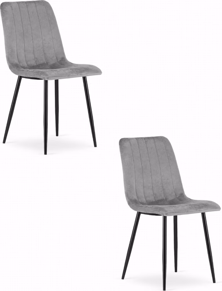 Sedia LAVA - velluto grigio chiaro x 2