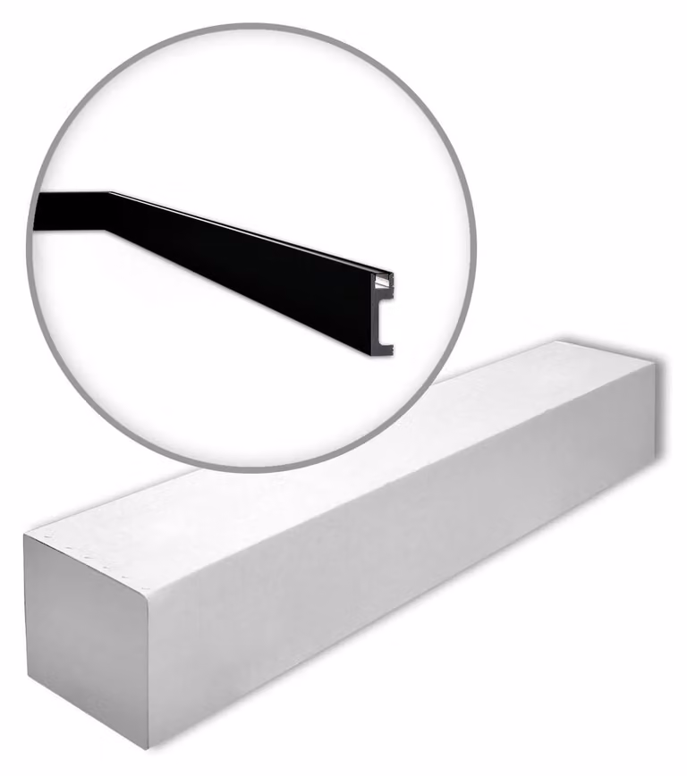 NMC IL10 BLACK-box WALLSTYL Noel Marquet 1 cartone con 14 strisce decorative Modanatura per pavimenti Illuminazione indiretta stile moderno colore nero | 28 m