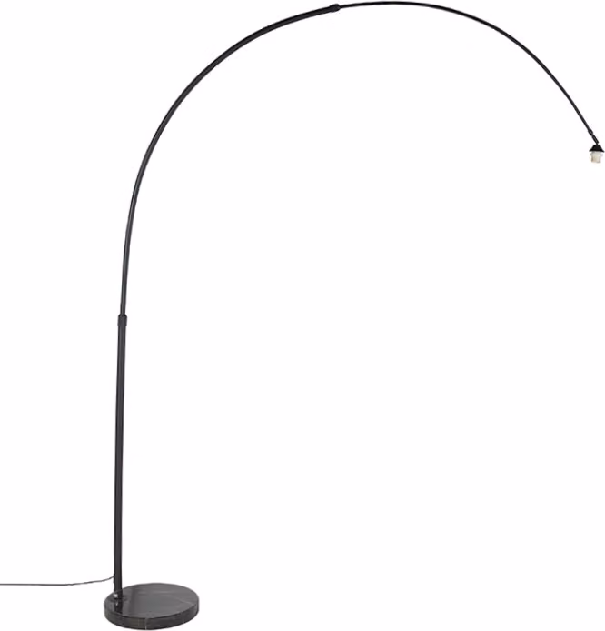 Lampada ad arco moderna nera con base in marmo XXL