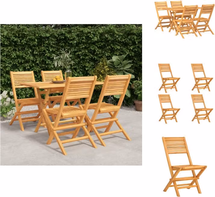 vidaXL Set da pranzo da giardino 5 pezzi in teak massiccio - Set di mobili da giardino