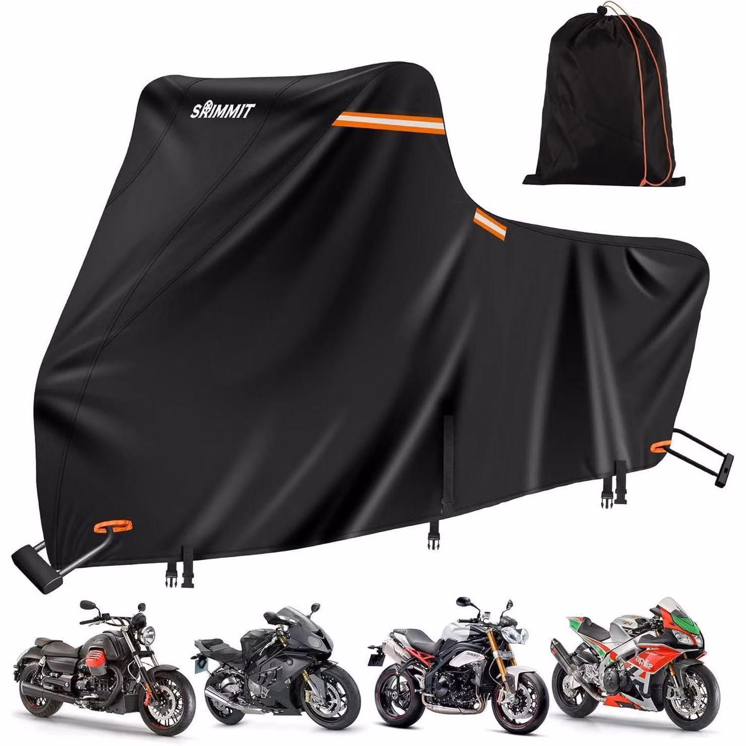 Copertura per moto, modello Outdoor, 420D, resistente al freddo, edizione Premium Deluxe, taglia 3XL, dimensioni 276x111x142 cm, colore nero