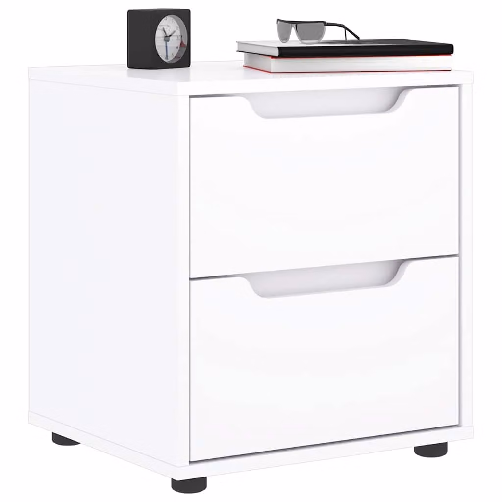 Comodino vidaXL VISNES Bianco in Legno e MDF L: 45 cm, P: 40 cm, H: 50 cm