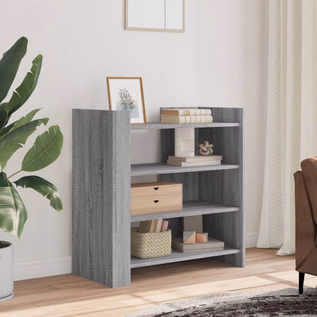 Credenza vidaXL in legno multistrato e MDF Grigio Sonoma, L 73,5 cm x P 35 cm x H 75 cm