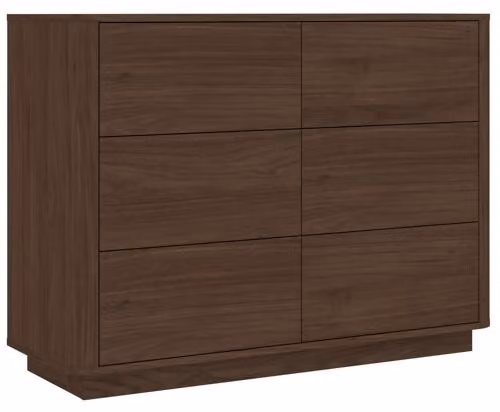 Comò con 6 cassetti, ideale per soggiorno e camera da letto, in legno di quercia e noce, dimensioni 115,2 x 40 x 85,5 cm