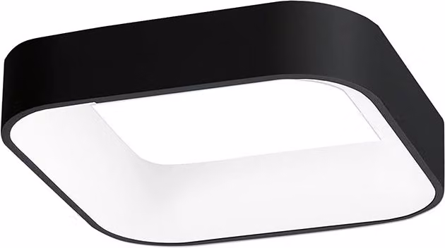 CHOPIN - Plafoniera Quadrata a LED 36W, 3000K, Luce Calda, Struttura in Metallo Nero, Diffusore in Metacrilato, IP20 - Rossini Group