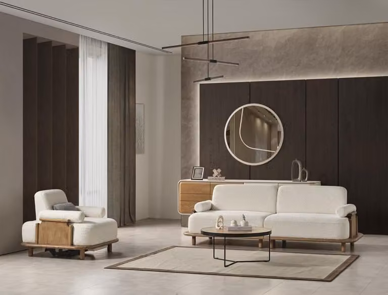Polstermöbel Sitzgruppe Wohnlandschaft Lounge Sofa Couch Sofagarnitur 3+1