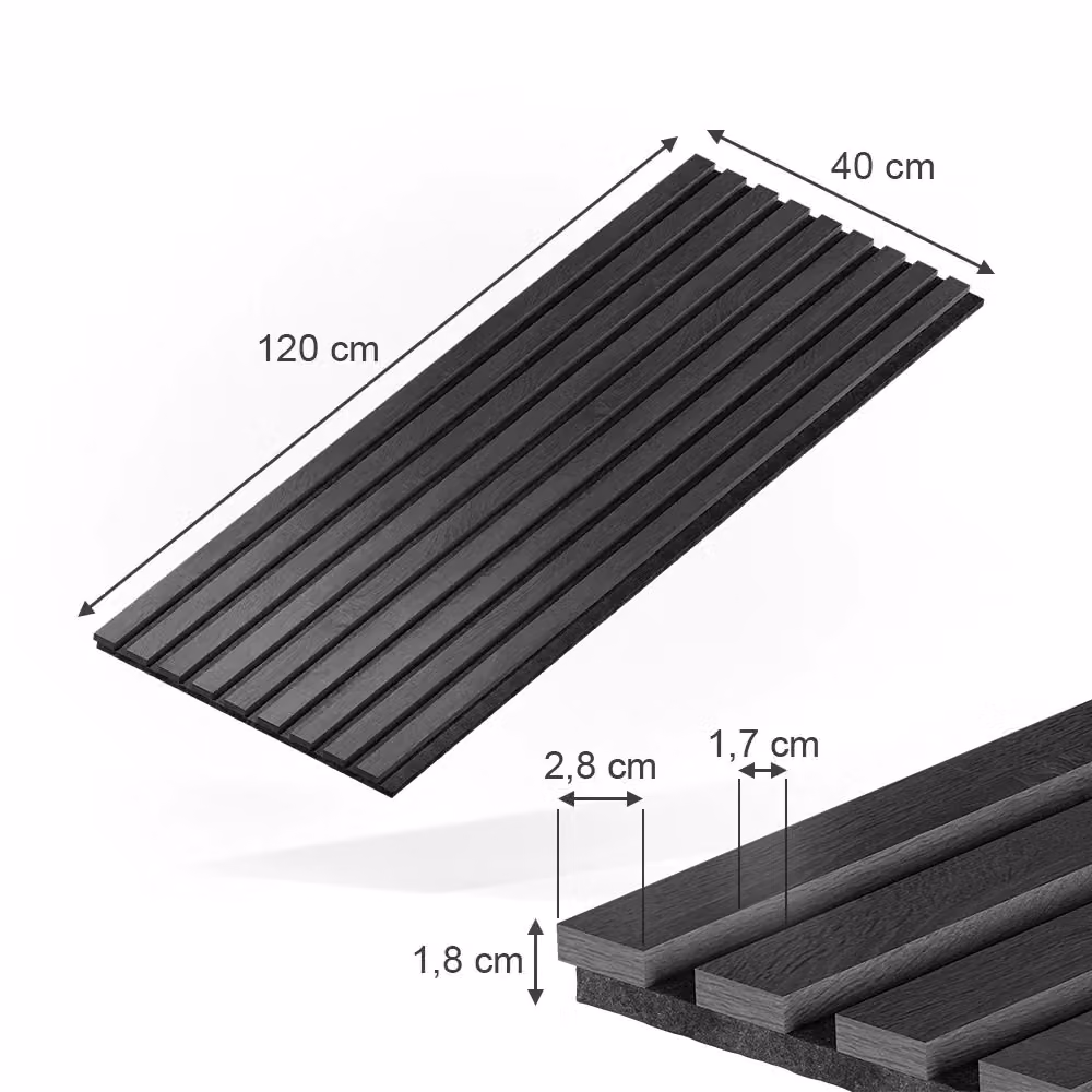 Set di 8 pannelli acustici Sonoa Vicco in MDF colore nero L: 40 cm, P: 40 cm, H: 16,8 cm – 2