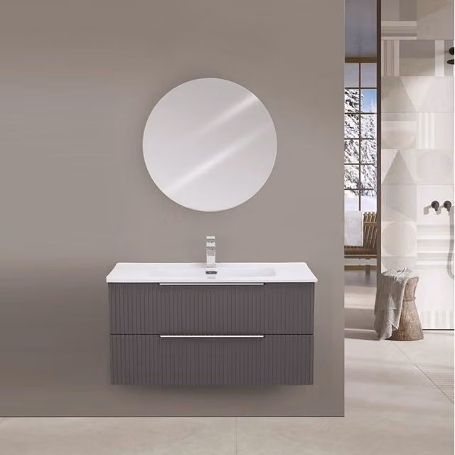 MOBILE BAGNO BURANO 100CM GRIGIO CANNETTATO