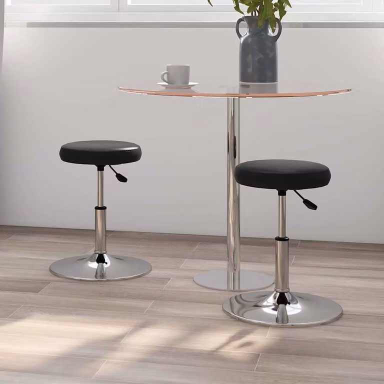 Set di 2 sedie da pranzo vidaXL nere in similpelle con base girevole a 360 gradi per cucina e sala da pranzo