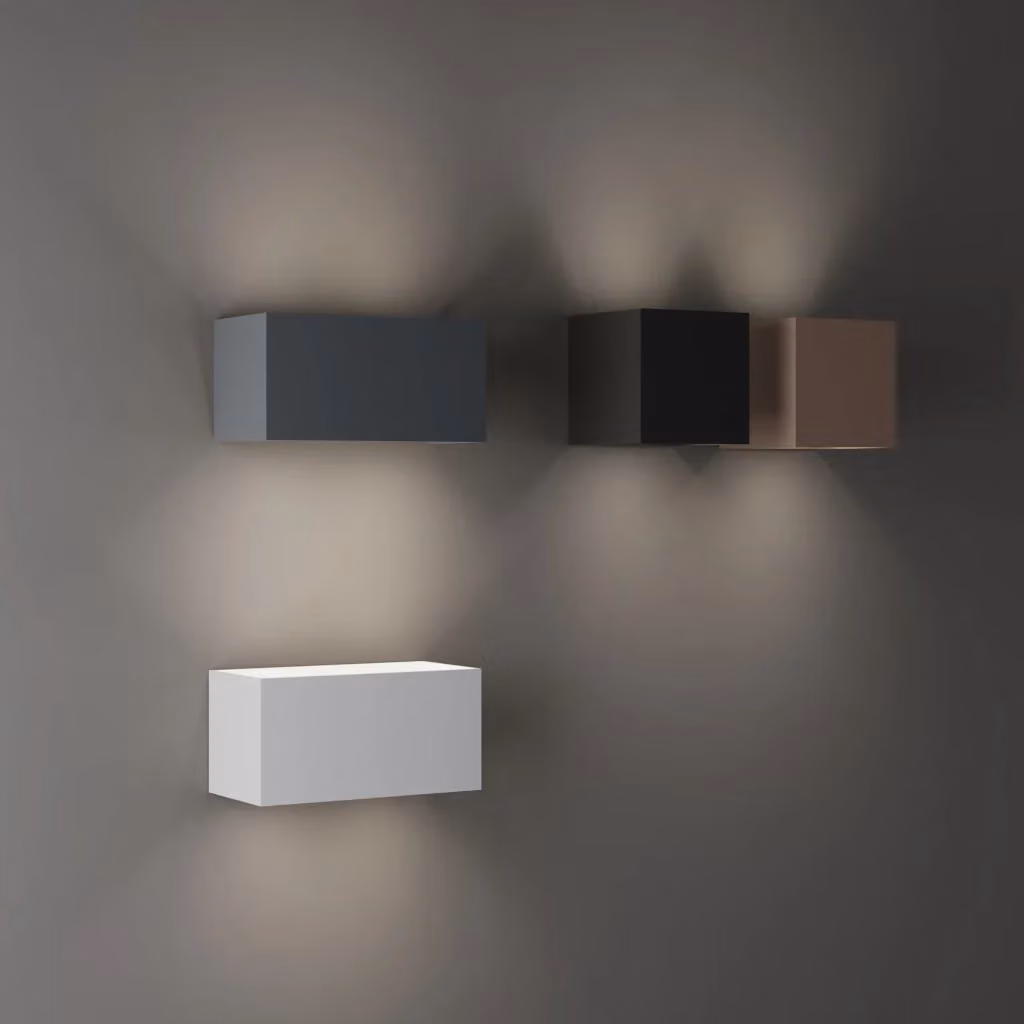 Applique da esterno Ideal Lux Atom in metallo grigio con luce LED calda 3000K e tecnologia up-down dimmabile IP54 – 2