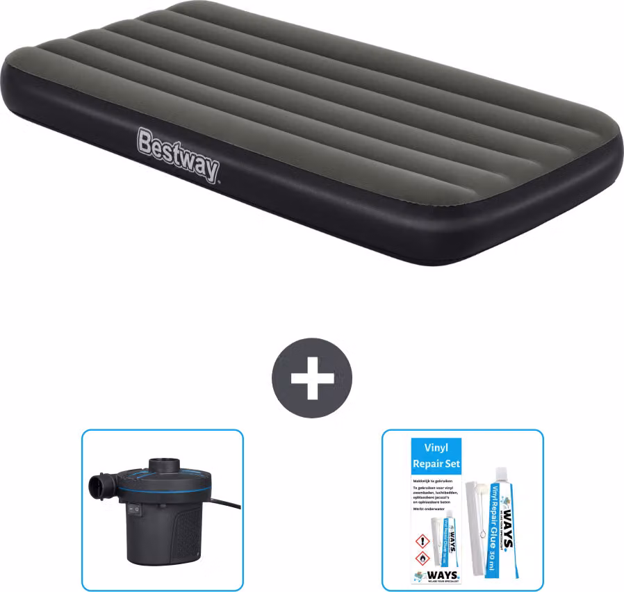 Materasso gonfiabile Bestway - 1 persona - 99 x 188 x 28 cm - Blu - Accessori inclusi
