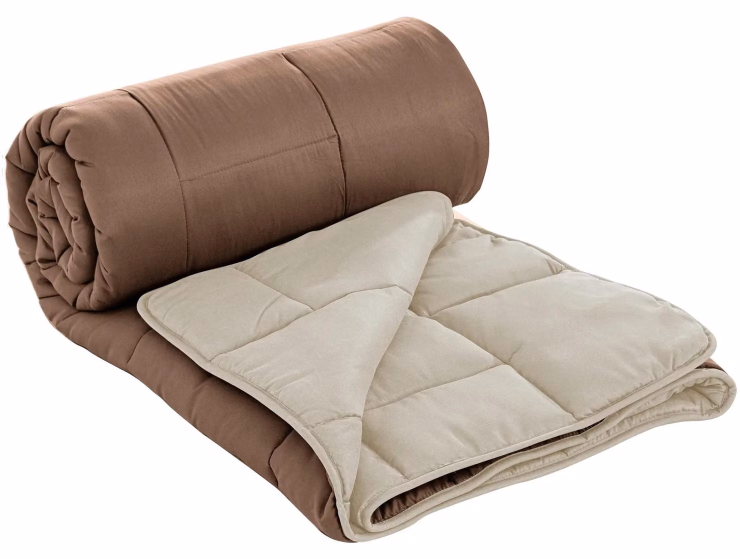 Copertura per letto in microfibra, 240x200 cm, marrone, ideale per l'inverno