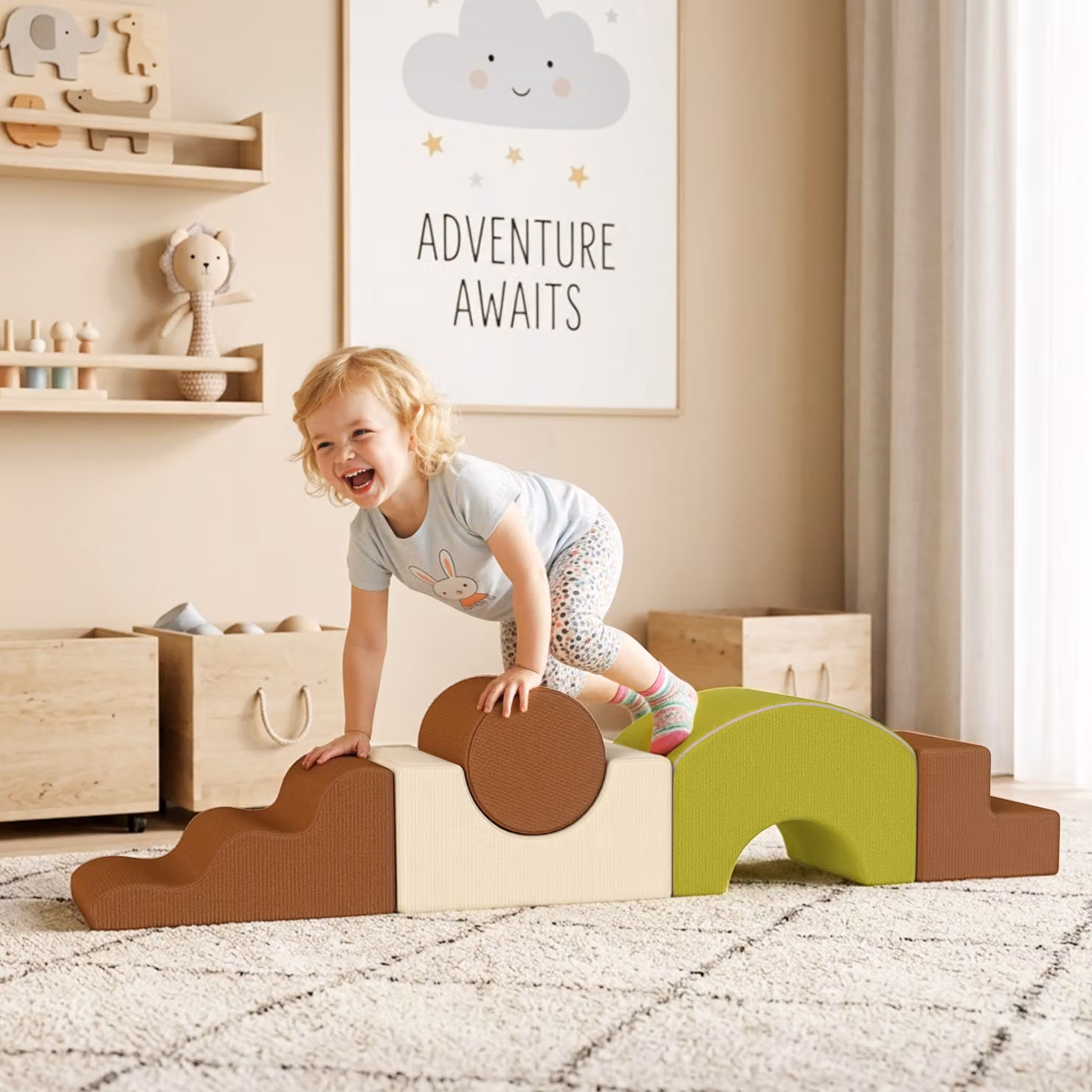 AIYAPLAY Set di 5 Costruzioni Morbide Multicolore con Base Antiscivolo in Velluto per Bambini da 3-6 Anni – 2