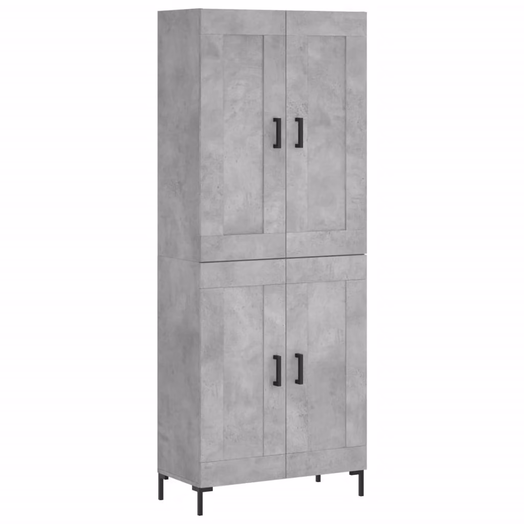 Credenza Grigio Cemento 69,5x34x180 cm in Legno Multistrato