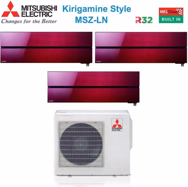 Condizionatore Mitsubishi Electric Trial Split Kirigamine Style Ruby Red con Wi-Fi Integrato e App Control Classe Energetica A+++