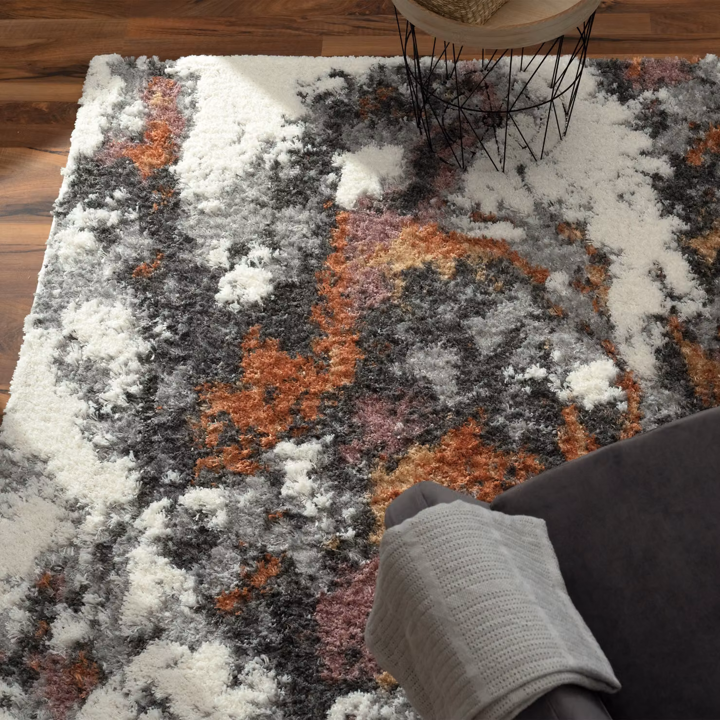 Tappeto a pelo alto Vincenta multicolore grigio e rosa L: 120 cm, P: 160 cm – 4