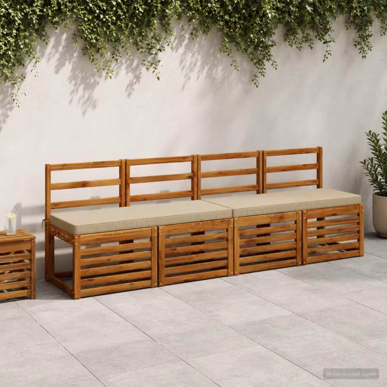Cuscino per Panchina vidaXL in Poliestere con Rivestimento Rimovibile e Resistente ai Raggi UV, Disponibile in Verde o Beige