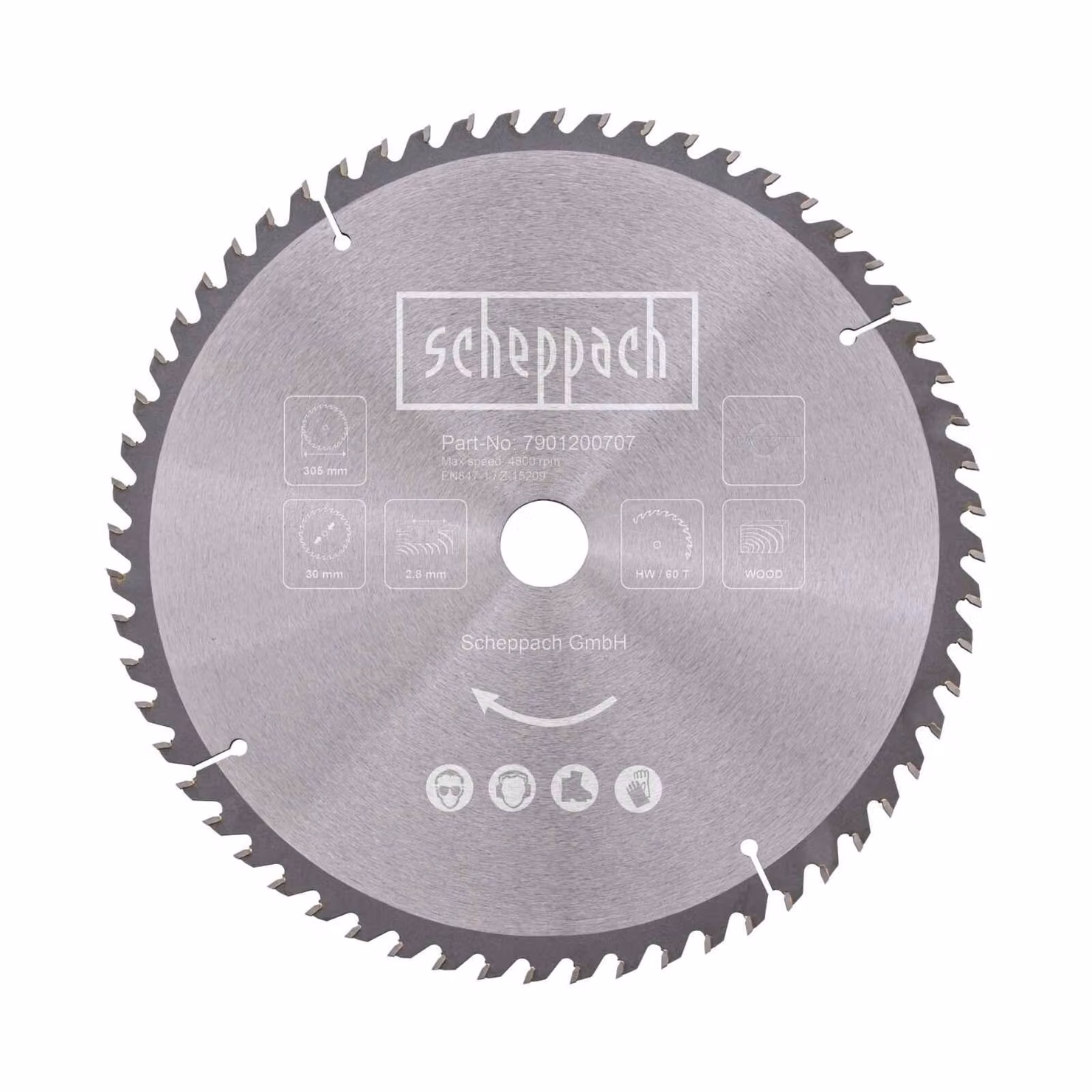 Lama per sega circolare Scheppach HW Ø 305 x 30 x 3,0 x 1,8 mm / 60 Z