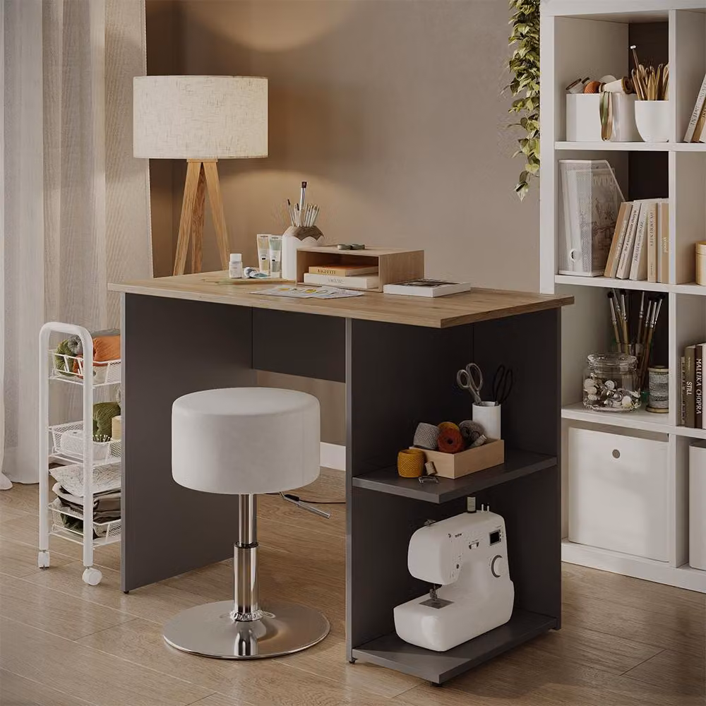 Scrivania con ripiani Vicco Simple Antracite 100 x 50 cm, Model 59821