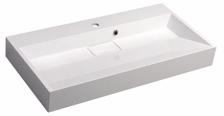 Sapho Amur - Lavabo 900x460 mm, con sfioratore, foro per rubinetto, bianco 55032
