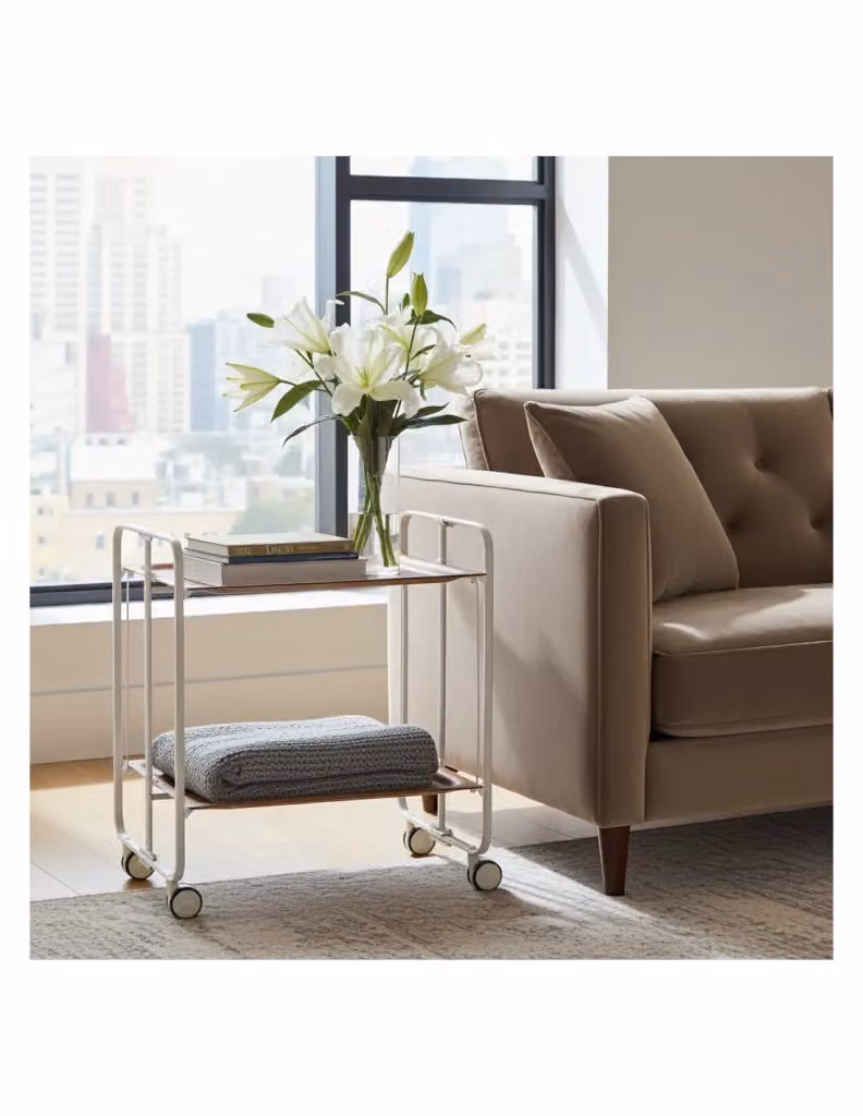 Carrello da cucina pieghevole DON HIERRO grigio con 2 ripiani e ruote L/P/H: 72 x 43 x 66 cm – 2