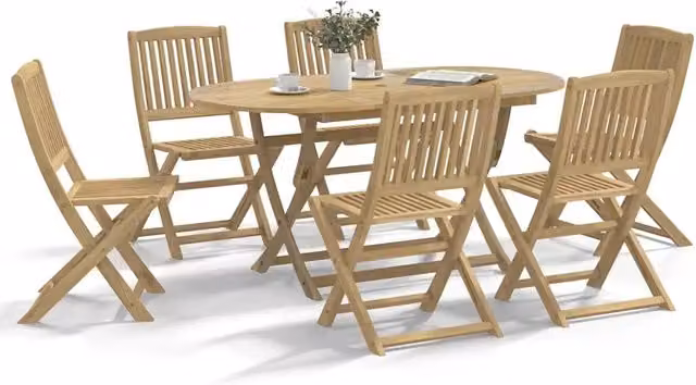 Sedie Pieghevoli 6 pz 44x50x88 cm Massello Acacia 3214232